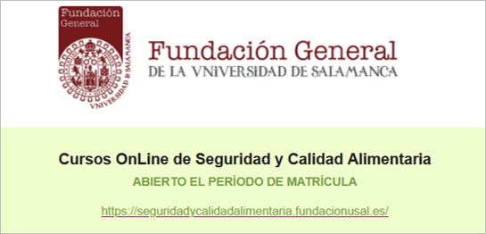  Cursos OnLine de Seguridad y Calidad Alimentaria DE LA UNIVERSIDAD DE SALAMANCA